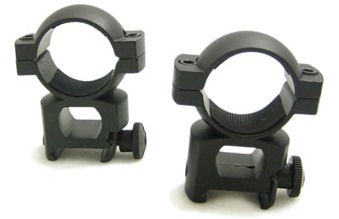  ()    NcSTAR RB 11/2 1"  WEAVER RING / BLACK / FLAT STUD-HIGH.